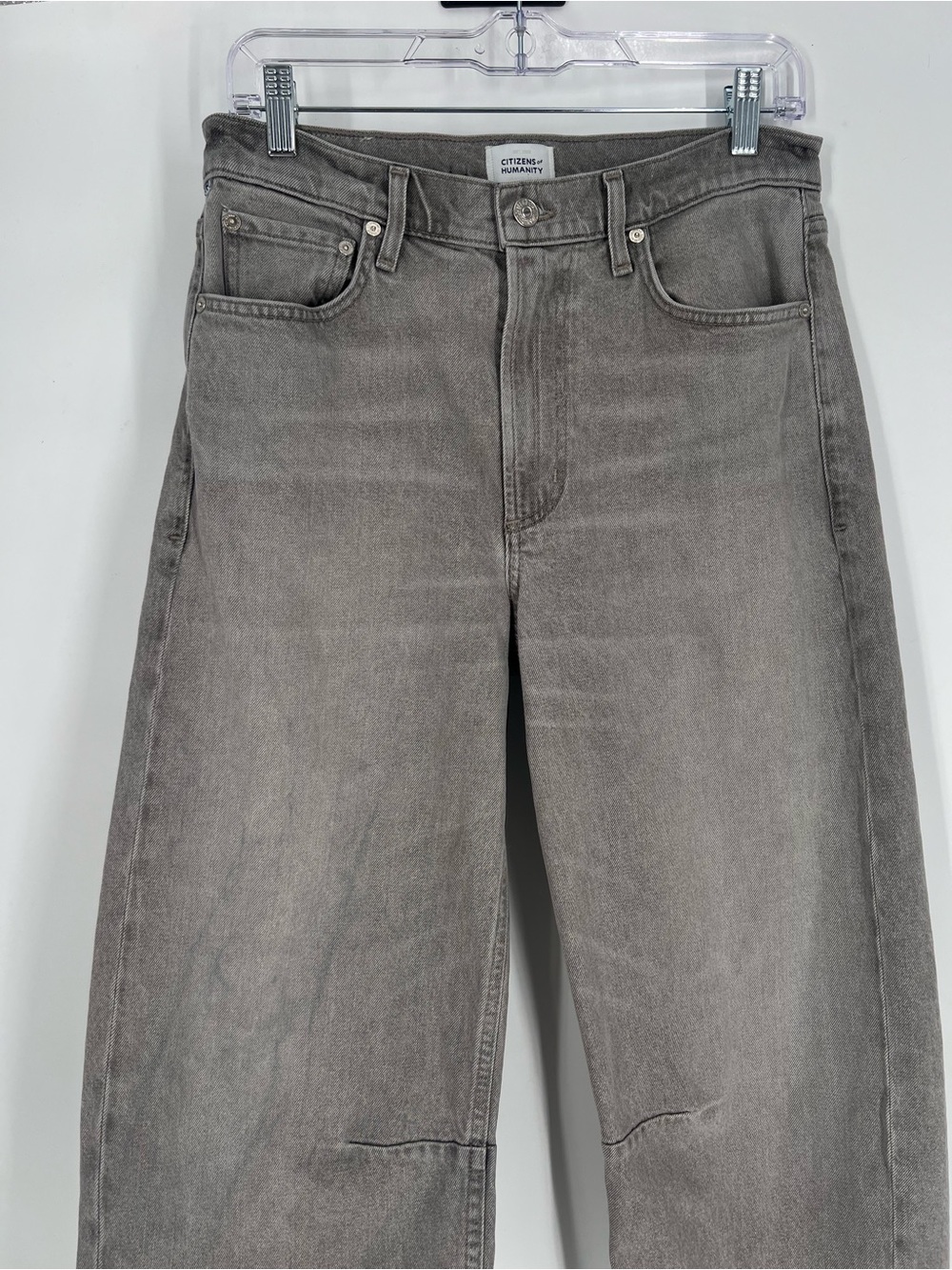 Citizens Of Humanity Miro Gray Denim Designer Horseshoe Barrel Western Jeans 27 - Picture 3 of 11